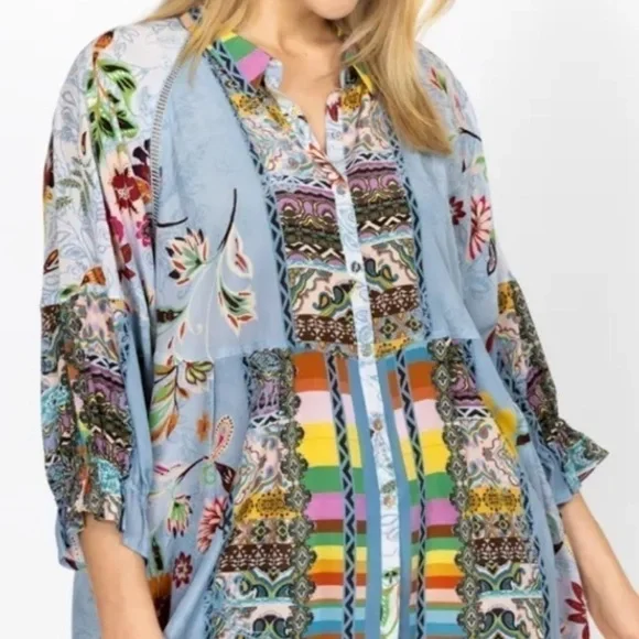 Johnny Was silk Rainbow Adonia Tunic NWT (Oversized) - Picture 3 of 11